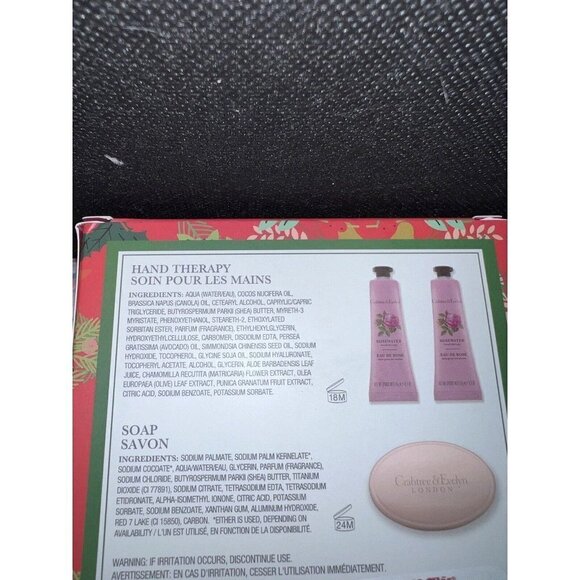CRABTREE & EVELYN Rosewater 3 pcs - Soap 6.5 oz + 2 Hand Cream (0.9 oz ea) - Picture 2 of 2